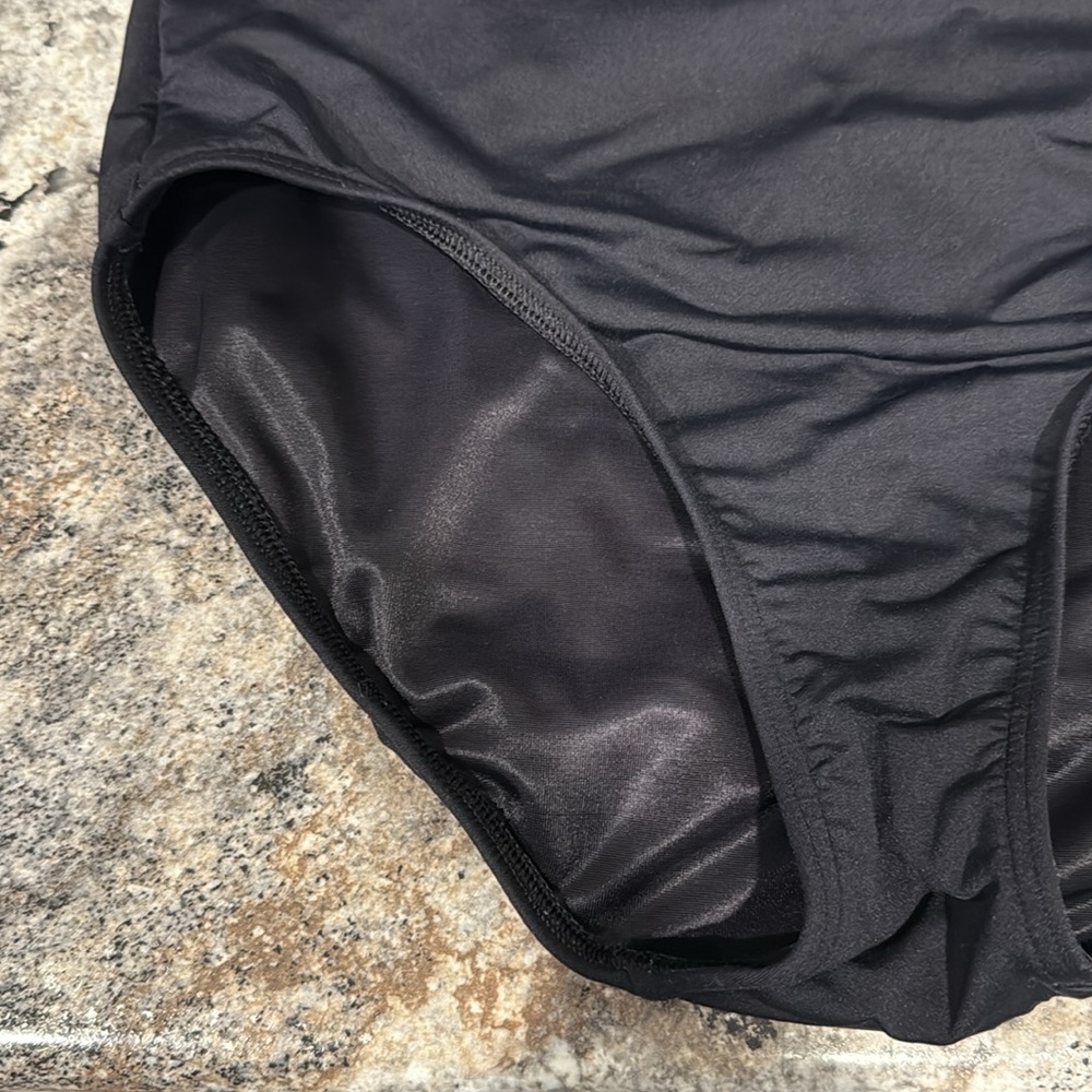 Lands' End Women's Black High-Rise Swim Bottoms - Picture 2 of 5